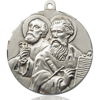Sterling Silver Saint Peter St Paul Medal Catholic Jewelry
