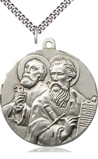 Sterling Silver Saint Peter St Paul Medal Catholic Jewelry