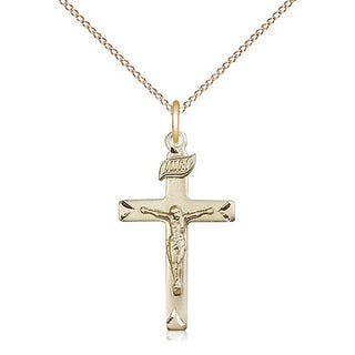 14kt Gold Filled Crucifix Medal Catholic Jewelry