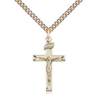 14kt Gold Filled Crucifix Medal Catholic Jewelry
