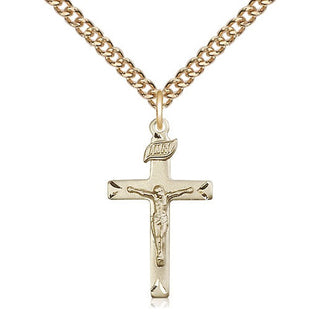 14kt Gold Filled Crucifix Medal Catholic Jewelry