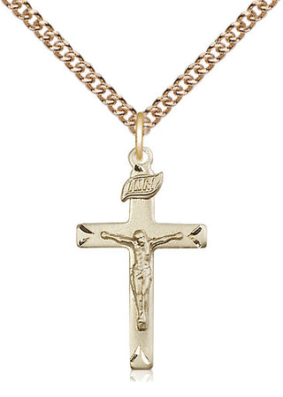 14kt Gold Crucifix Medal