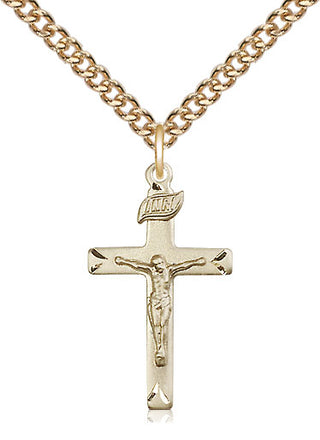 14kt Gold Crucifix Medal