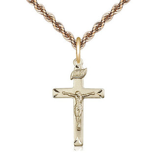 14kt Gold Crucifix Medal