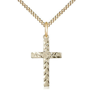 14kt Gold Filled Cross Medal Catholic Jewelry