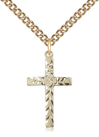 14kt Gold Filled Cross Medal Catholic Jewelry