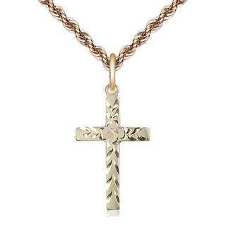 14kt Gold Filled Cross Medal Catholic Jewelry