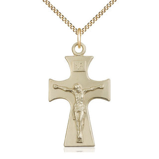 14kt Gold Filled Celtic Crucifix Medal Catholic Jewelry