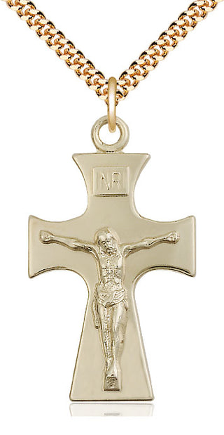 14kt Gold Filled Celtic Crucifix Medal Catholic Jewelry
