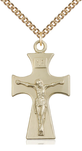 14kt Gold Filled Celtic Crucifix Medal Catholic Jewelry