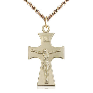 14kt Gold Filled Celtic Crucifix Medal Catholic Jewelry