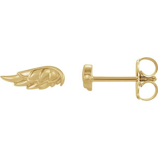 14K Yellow Angel Wing Earrings  