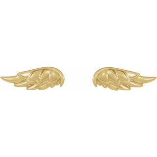 14K Yellow Angel Wing Earrings  