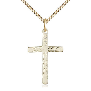 14kt Gold Filled Cross Medal Catholic Jewelry