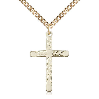 14kt Gold Filled Cross Medal Catholic Jewelry