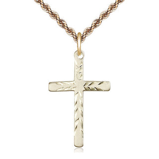 14kt Gold Filled Cross Medal Catholic Jewelry