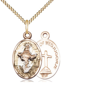 14kt Gold Filled Our Lady of Medugorje Medal Religious Jewelry