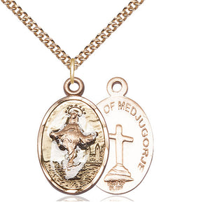 14kt Gold Filled Our Lady of Medugorje Medal Religious Jewelry
