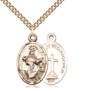 14kt Gold Filled Our Lady of Medugorje Medal Religious Jewelry