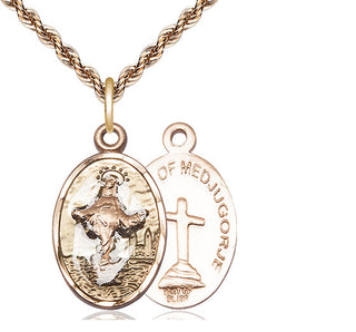 14kt Gold Filled Our Lady of Medugorje Medal Religious Jewelry