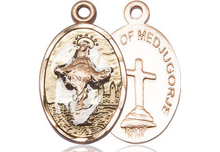 14kt Gold Our Lady of Medugorje Medal