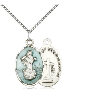 Sterling Silver Our Lady of Medugorje Medal Religious Jewelry