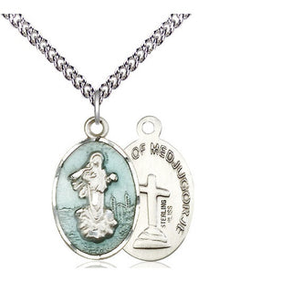 Sterling Silver Our Lady of Medugorje Medal Religious Jewelry