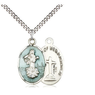 Sterling Silver Our Lady of Medugorje Medal Religious Jewelry