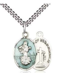 Sterling Silver Our Lady of Medugorje Medal Religious Jewelry