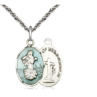 Sterling Silver Our Lady of Medugorje Medal Religious Jewelry