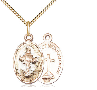 14kt Gold Filled Our Lady of Medugorje Medal Religious Jewelry