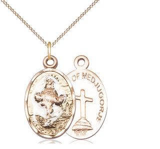 14kt Gold Our Lady of Medugorje Medal