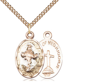 14kt Gold Our Lady of Medugorje Medal