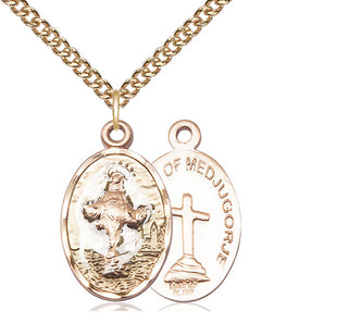 14kt Gold Our Lady of Medugorje Medal