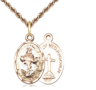 14kt Gold Our Lady of Medugorje Medal