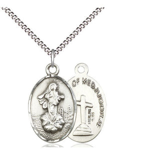 Sterling Silver Our Lady of Medugorje Medal Religious Jewelry