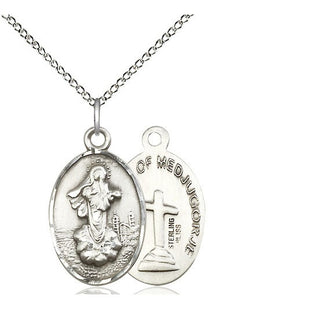 Sterling Silver Our Lady of Medugorje Medal Religious Jewelry
