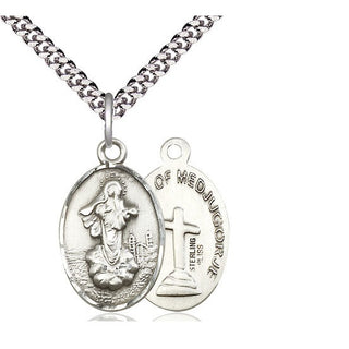 Sterling Silver Our Lady of Medugorje Medal Religious Jewelry