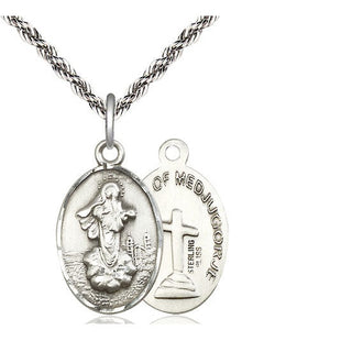 Sterling Silver Our Lady of Medugorje Medal Religious Jewelry