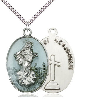 Sterling Silver Medjugorje Medal Catholic Jewelry