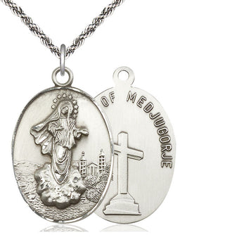 Sterling Silver Our Lady of Medugorje Medal Catholic Jewelry