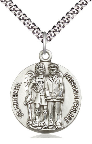 Sterling Silver Saint Michael the Archangel Medal Catholic Jewelry Engraved Catholic Saint Jewelry