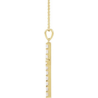 14K Yellow 1 CTW Natural Diamond Cross 18" Necklace