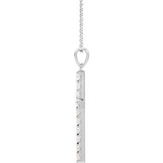 14K White 1/5 CTW Lab-Grown Diamond Cross 18" Necklace