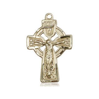 14kt Gold Celtic Crucifix Medal