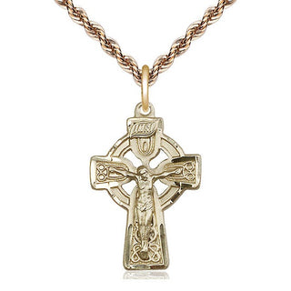 14kt Gold Celtic Crucifix Medal