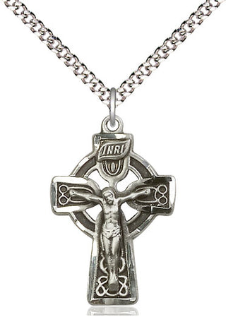 Pewter Celtic Crucifix Medal Catholic Jewelry