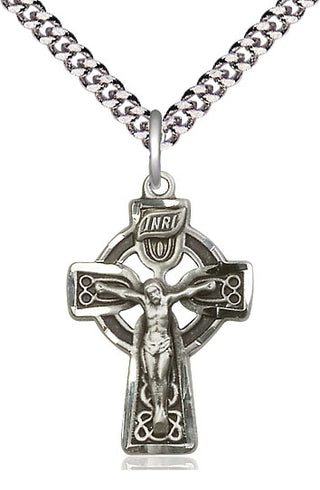 Pewter Celtic Crucifix Medal Catholic Jewelry