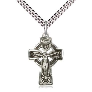 Sterling Silver Celtic Crucifix Medal Catholic Jewelry