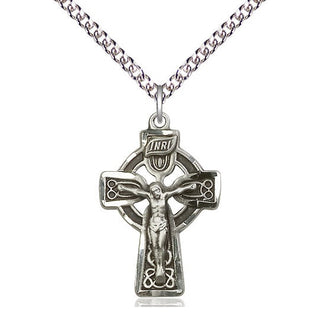 Sterling Silver Celtic Crucifix Medal Catholic Jewelry